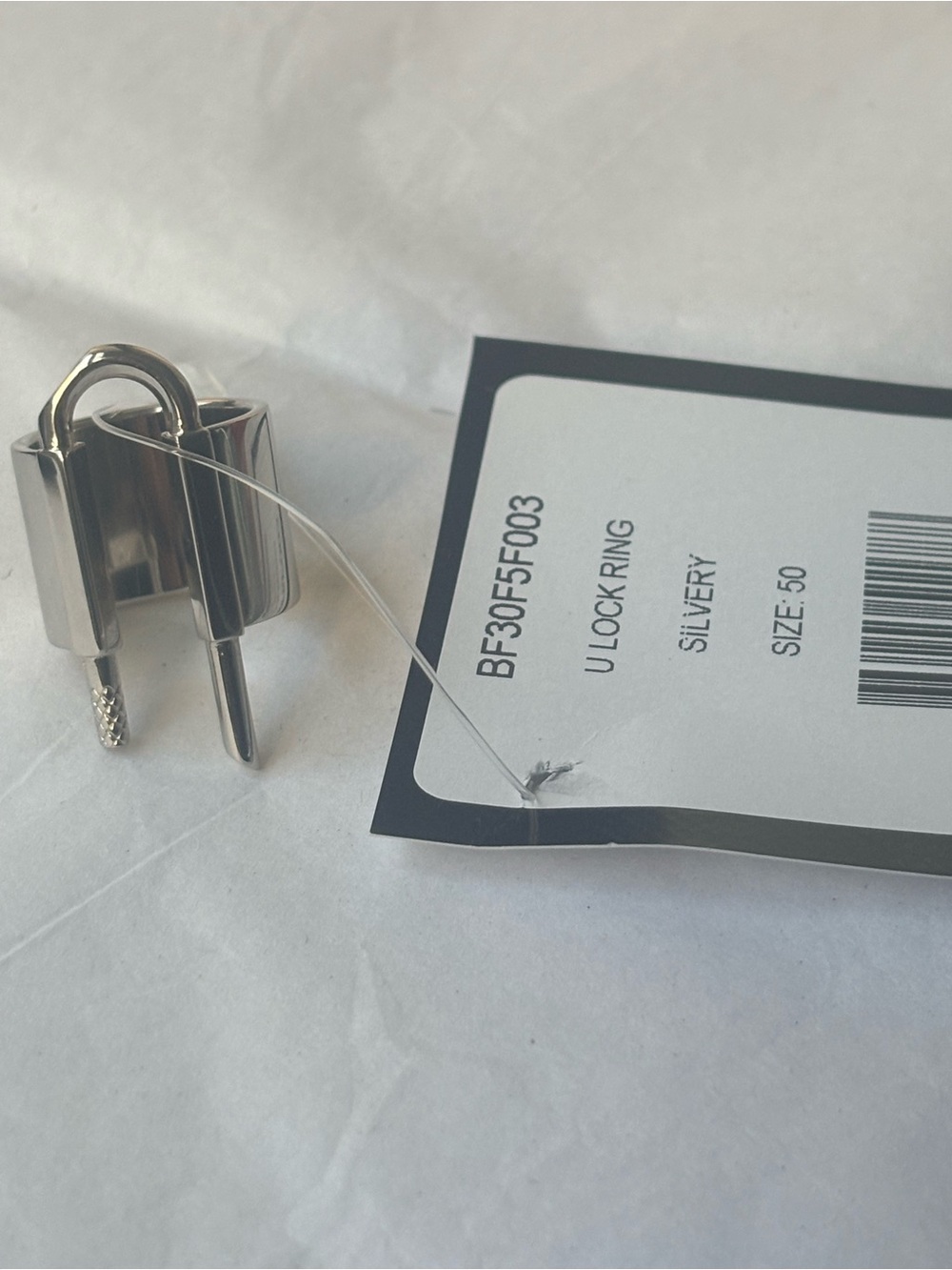 Givenchy silver u lock ring size 50/5.5 brand new unisex - Picture 3 of 9